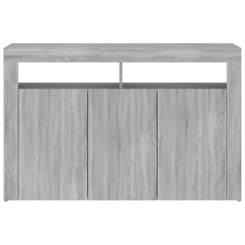 vidaXL Sideboard with LED Lights Grey Sonoma 115.5x30x75 cm