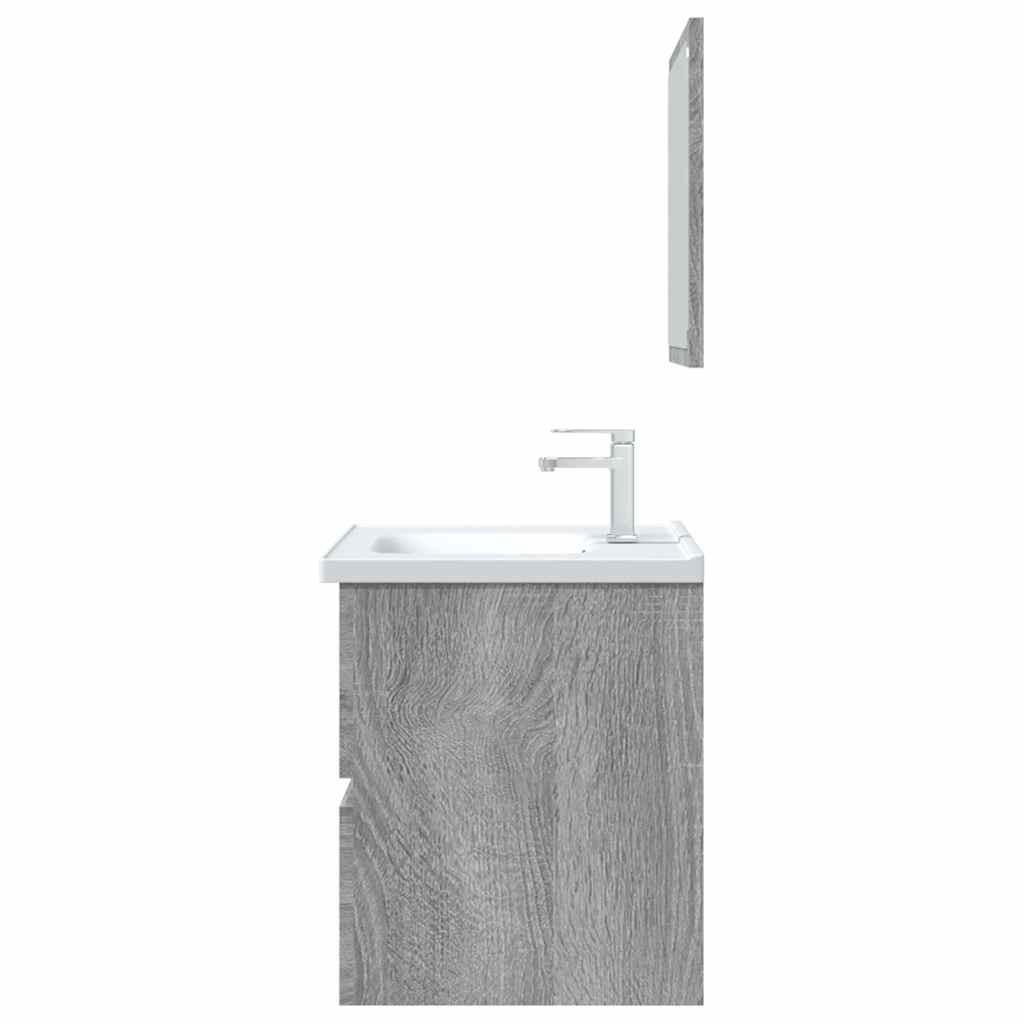 2 Piece Bathroom Furniture Set Grey Sonoma Engineered Wood