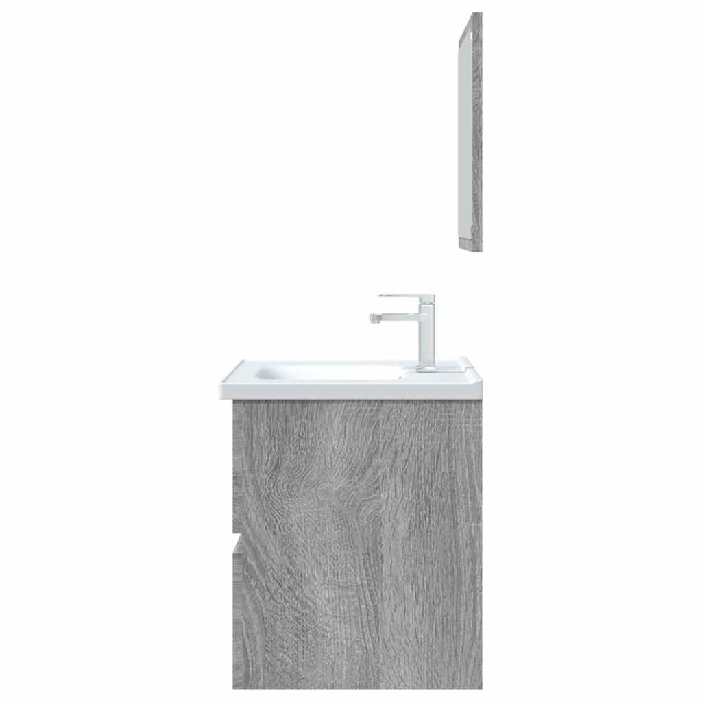 2 Piece Bathroom Furniture Set Grey Sonoma Engineered Wood