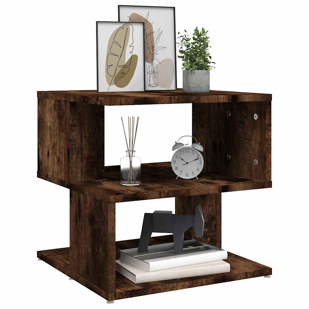 Side Table Smoked Oak 40x40x40 cm Engineered Wood