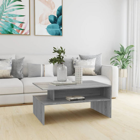 vidaXL Coffee Table Grey Sonoma 90x60x42,5 cm Engineered Wood