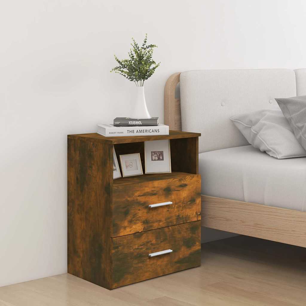 Bed Cabinets 2 pcs Smoked Oak 50x32x60 cm