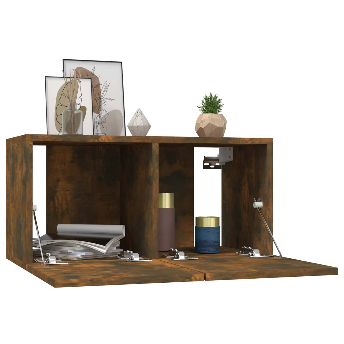 Hanging TV Cabinets 2 pcs Smoked Oak 60x30x30 cm