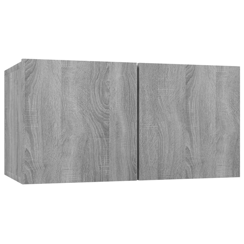 TV Cabinet Set 2 pcs Grey 60 x 30 x 30 cm Engineered Wood
