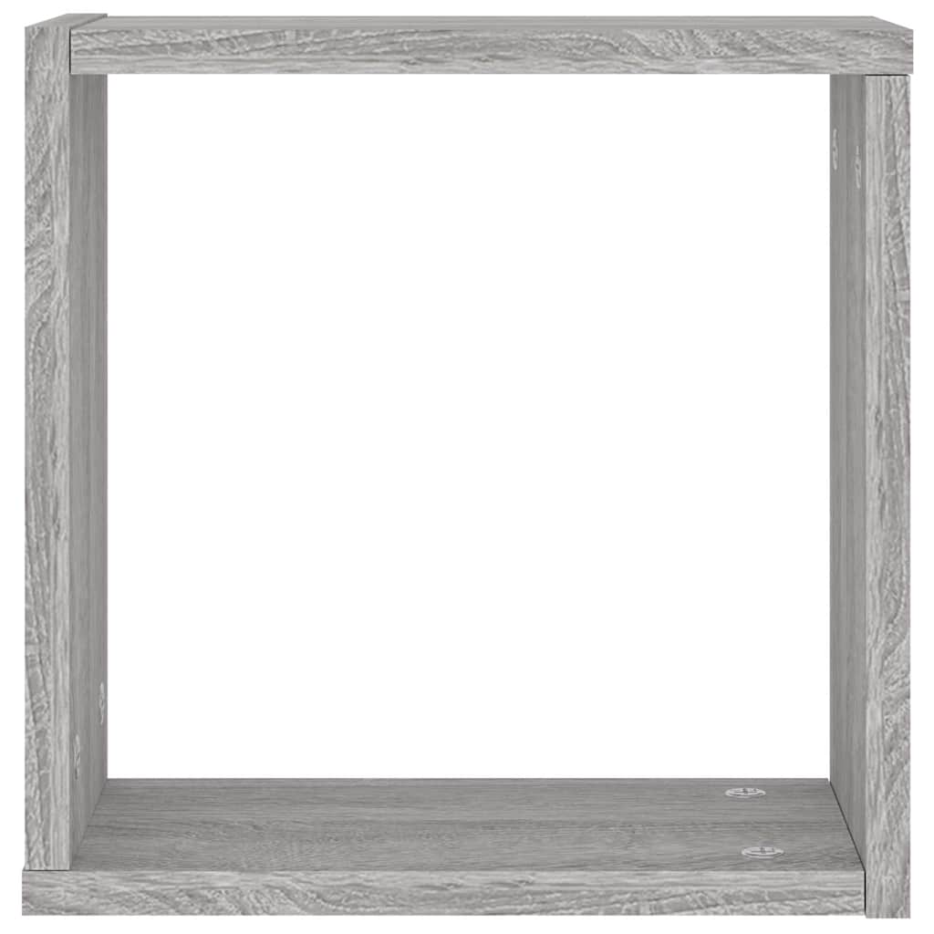 Wall Cube Shelves 2 pcs Grey Sonoma 30x15x30 cm