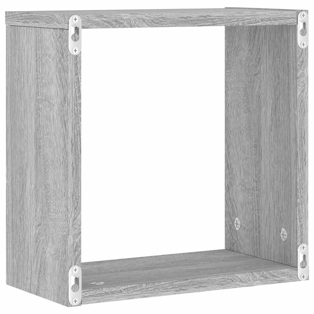 Wall Cube Shelves 2 pcs Grey Sonoma 30x15x30 cm