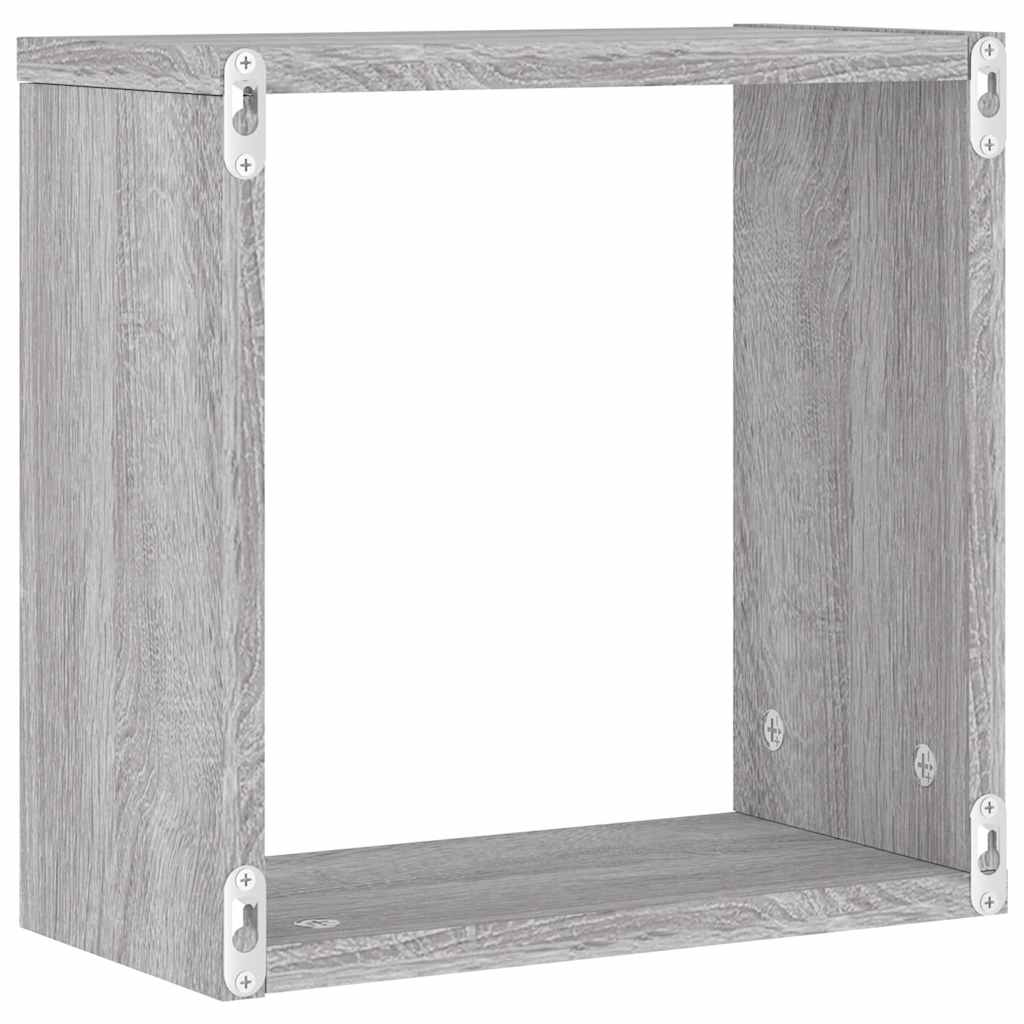Wall Cube Shelves 6 pcs Grey Sonoma 30x15x30 cm