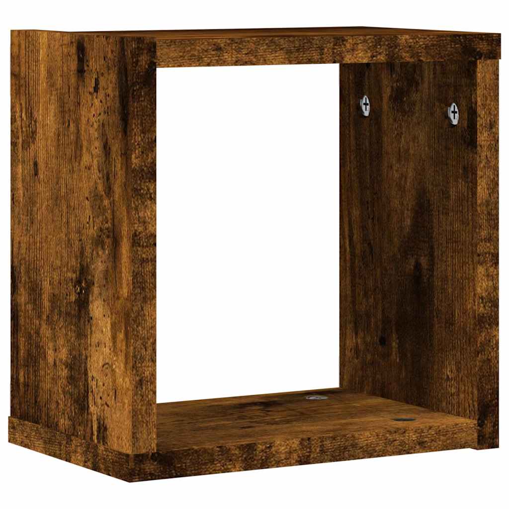 Wall Shelves 2 pcs Smoked Oak 26 x 15 x 26 cm Engineered Wood