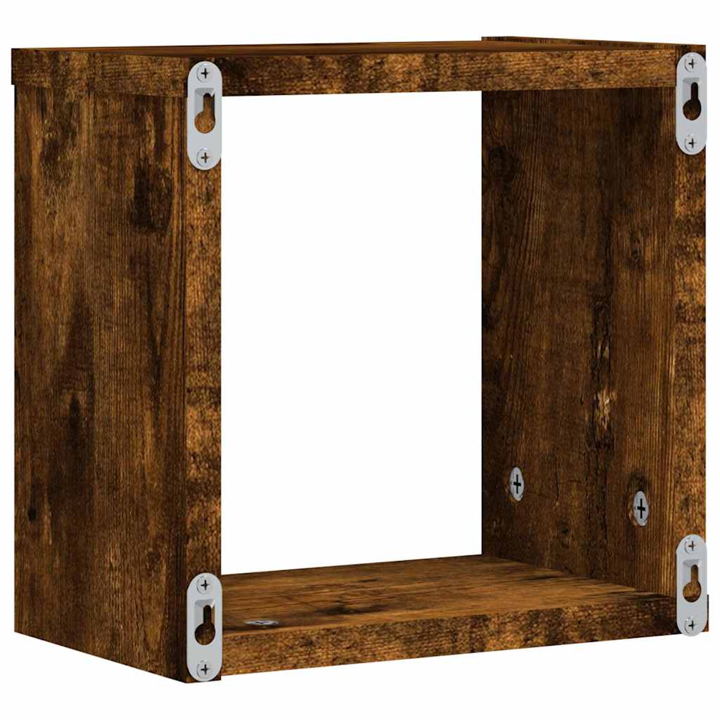 Wall Shelves 2 pcs Smoked Oak 26 x 15 x 26 cm Engineered Wood