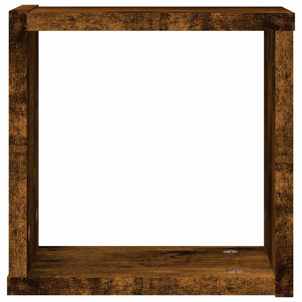 Wall Shelves 2 pcs Smoked Oak 26 x 15 x 26 cm Engineered Wood