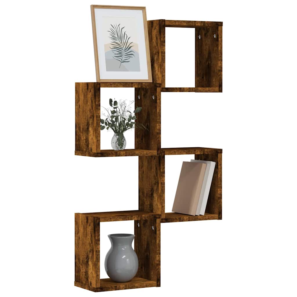 Wall Shelves Wall-Mounted 4 pcs Smoked Oak 26 x 15 x 26 cm