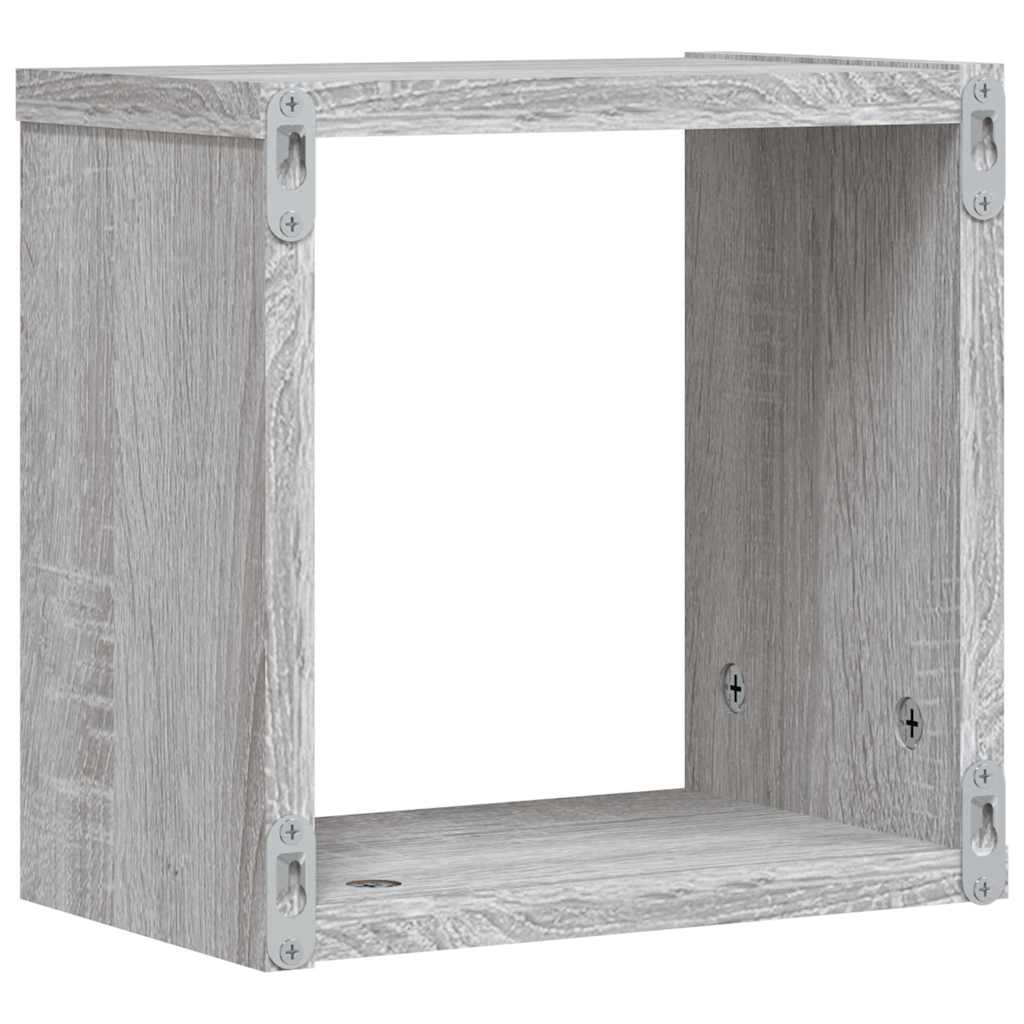 Wall Shelves 2 pcs Grey Sonoma 26 x 15 x 26 cm Engineered Wood