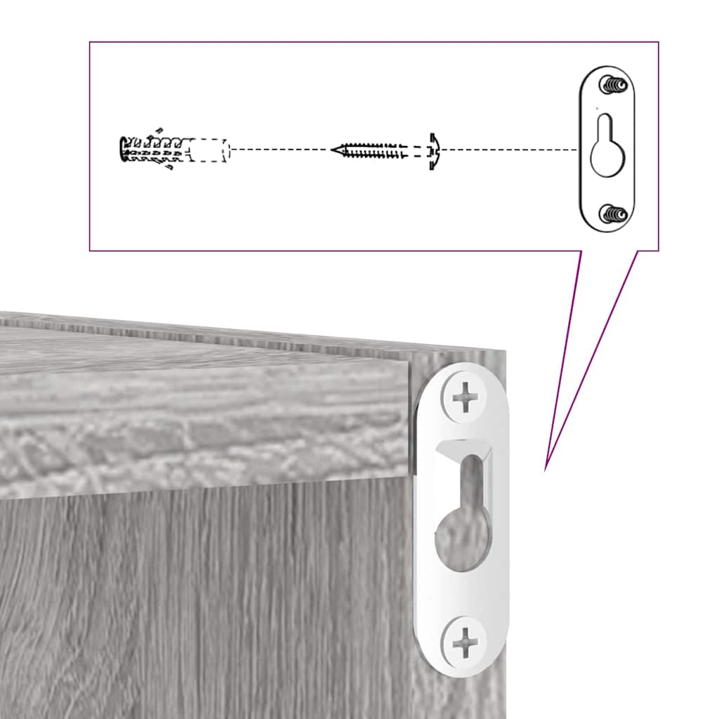 Wall Shelves 4 pcs Grey Sonoma 26 x 15 x 26 cm Engineered Wood
