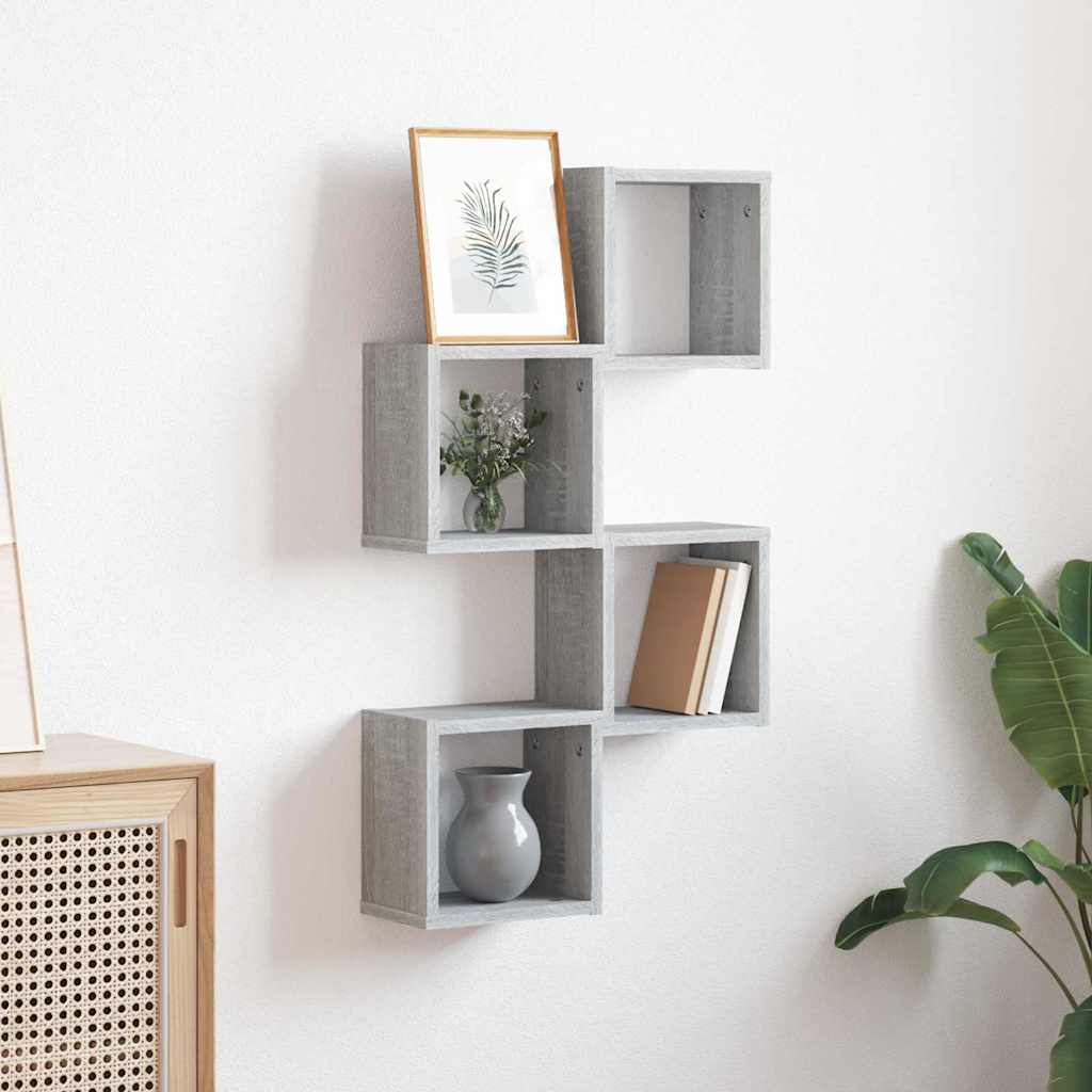 Wall Shelves 4 pcs Grey Sonoma 26 x 15 x 26 cm Engineered Wood