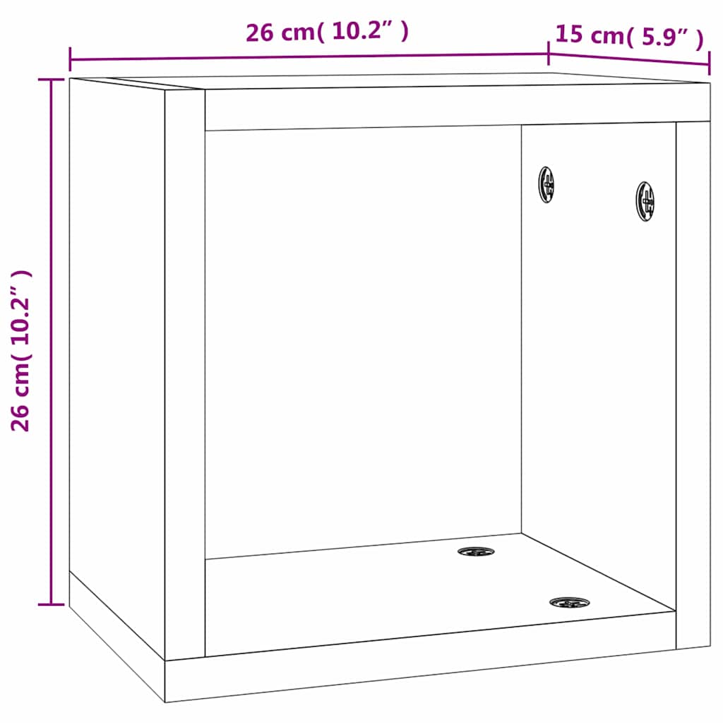 Wall Shelves 4 pcs Grey Sonoma 26 x 15 x 26 cm Engineered Wood