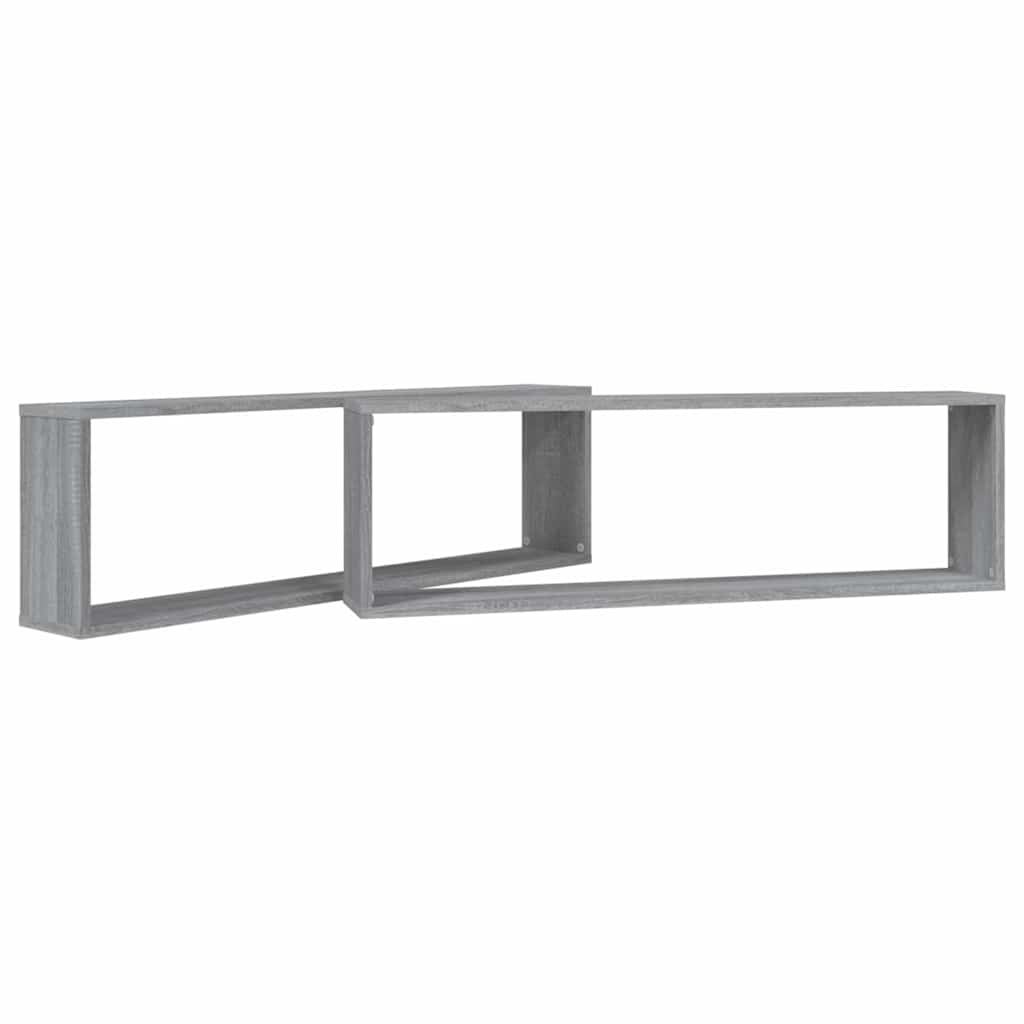 Wall Cube Shelves 2 pcs Grey Sonoma 100x15x30cm Engineered Wood