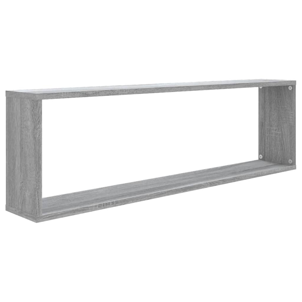 Wall Cube Shelves 2 pcs Grey Sonoma 100x15x30cm Engineered Wood