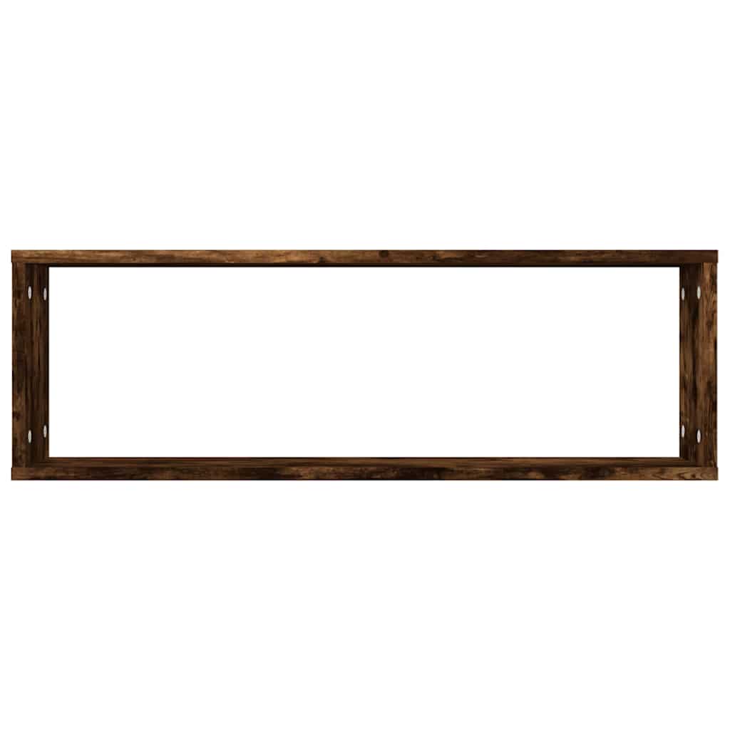 Wall Cube Shelves 4 pcs Smoked Oak 80x15x26.5cm Engineered Wood