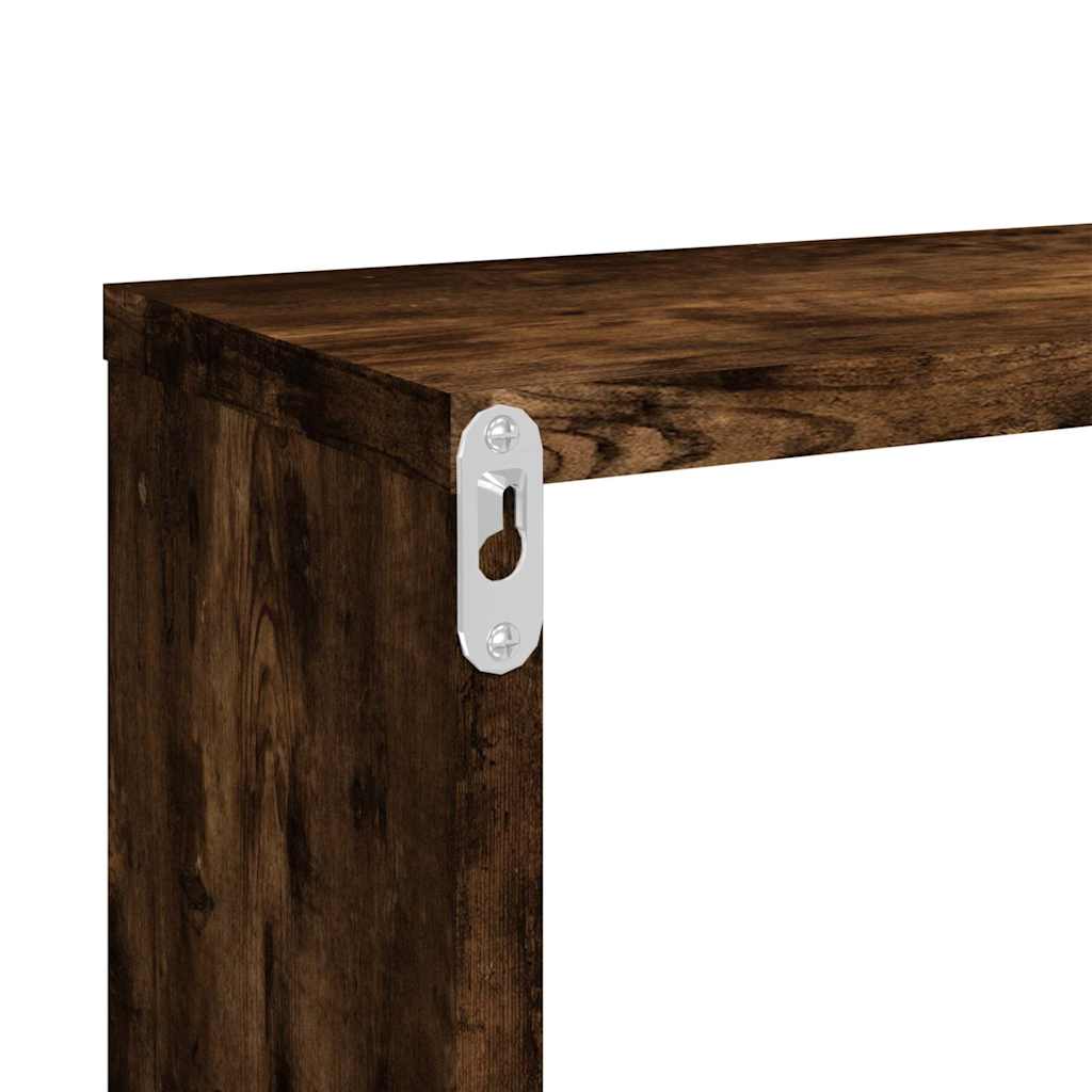 Wall Cube Shelves 4 pcs Smoked Oak 80x15x26.5cm Engineered Wood