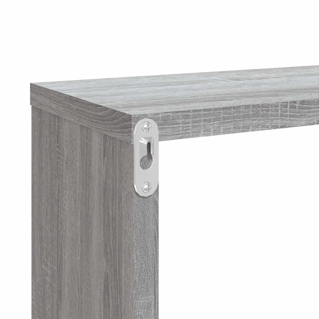 Wall Cube Shelves 4 pcs Grey Sonoma 80x15x26.5 cm
