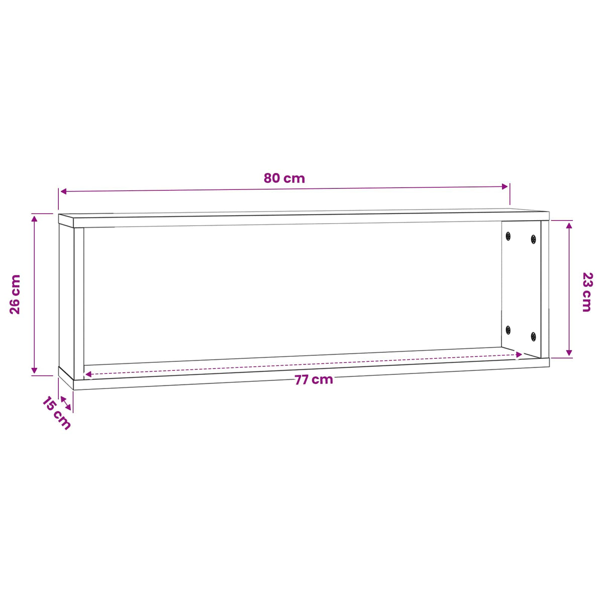 Wall Cube Shelves 4 pcs Grey Sonoma 80x15x26.5 cm