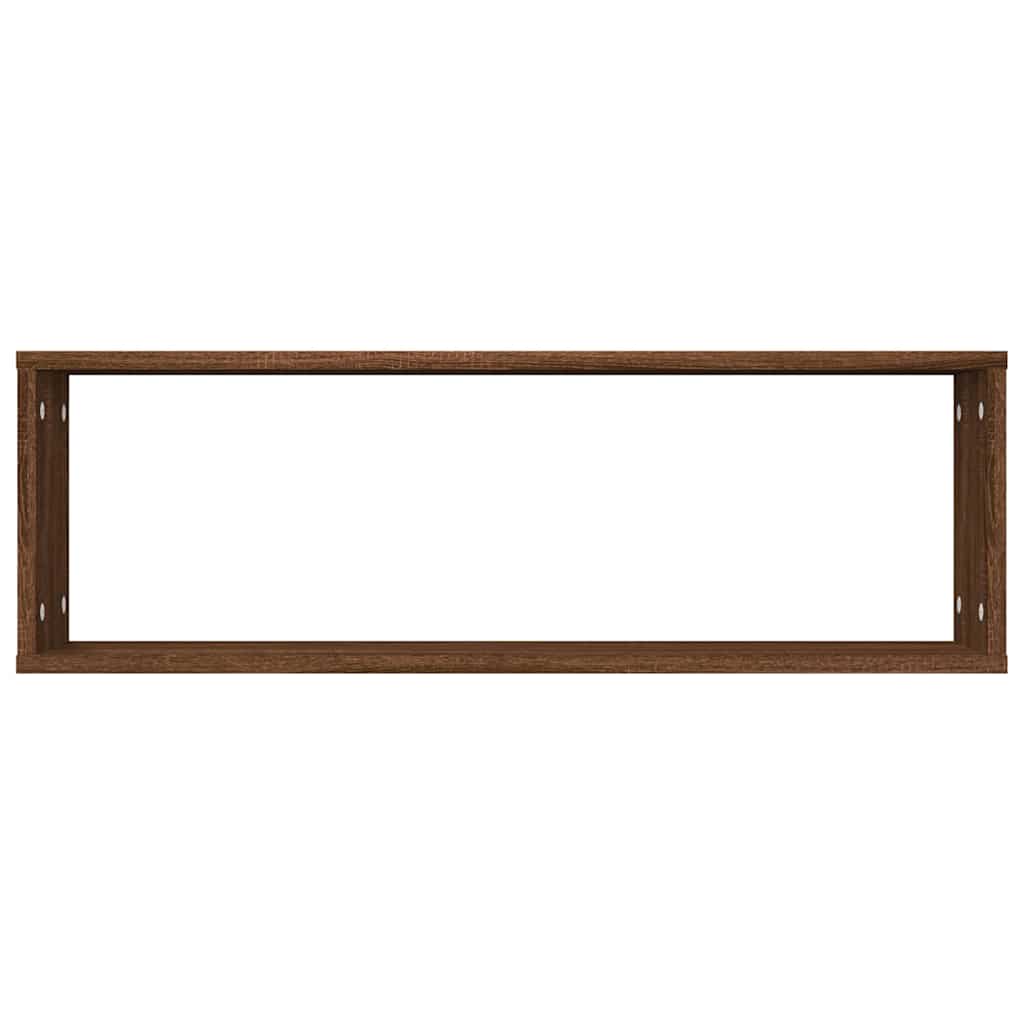 Wall Cube Shelves 2 pcs Brown Oak 80x15x26,5 cm Engineered Wood