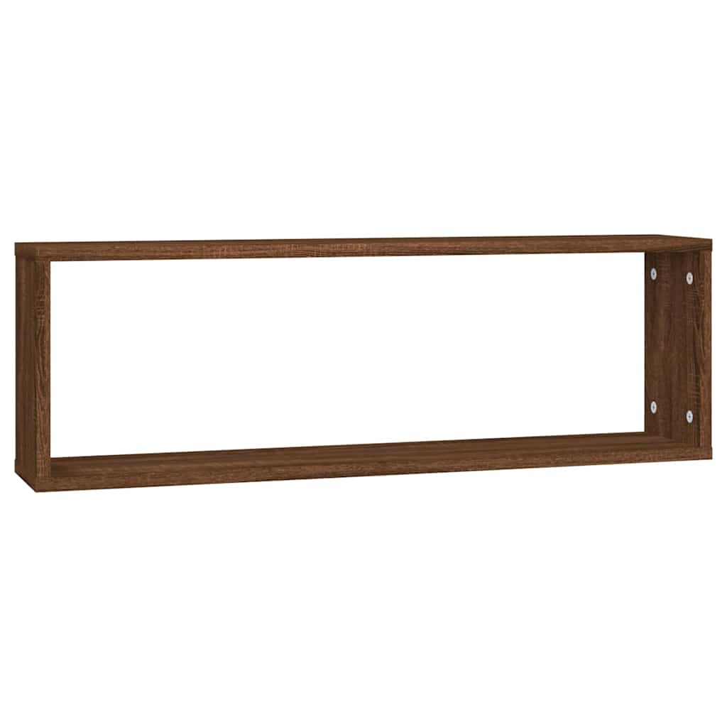 Wall Cube Shelves 4 pcs Brown Oak 80x15x26,5 cm Engineered Wood