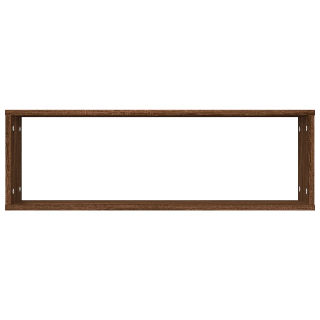 Wall Cube Shelves 4 pcs Brown Oak 80x15x26.5 cm Engineered Wood
