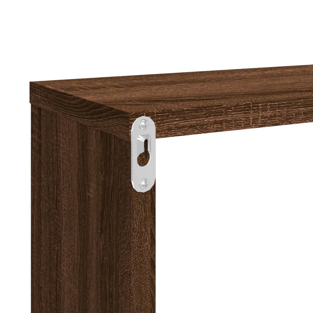 Wall Cube Shelves 4 pcs Brown Oak 80x15x26.5 cm Engineered Wood