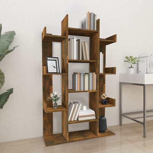 Book Cabinet Smoked Oak 86x25,5x140 cm Engineered Wood