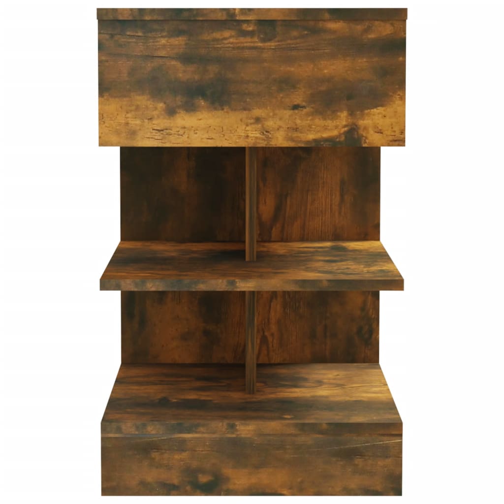 Table de Chevet Chêne Fumé 40x35x65 cm Bois D'ingénierie