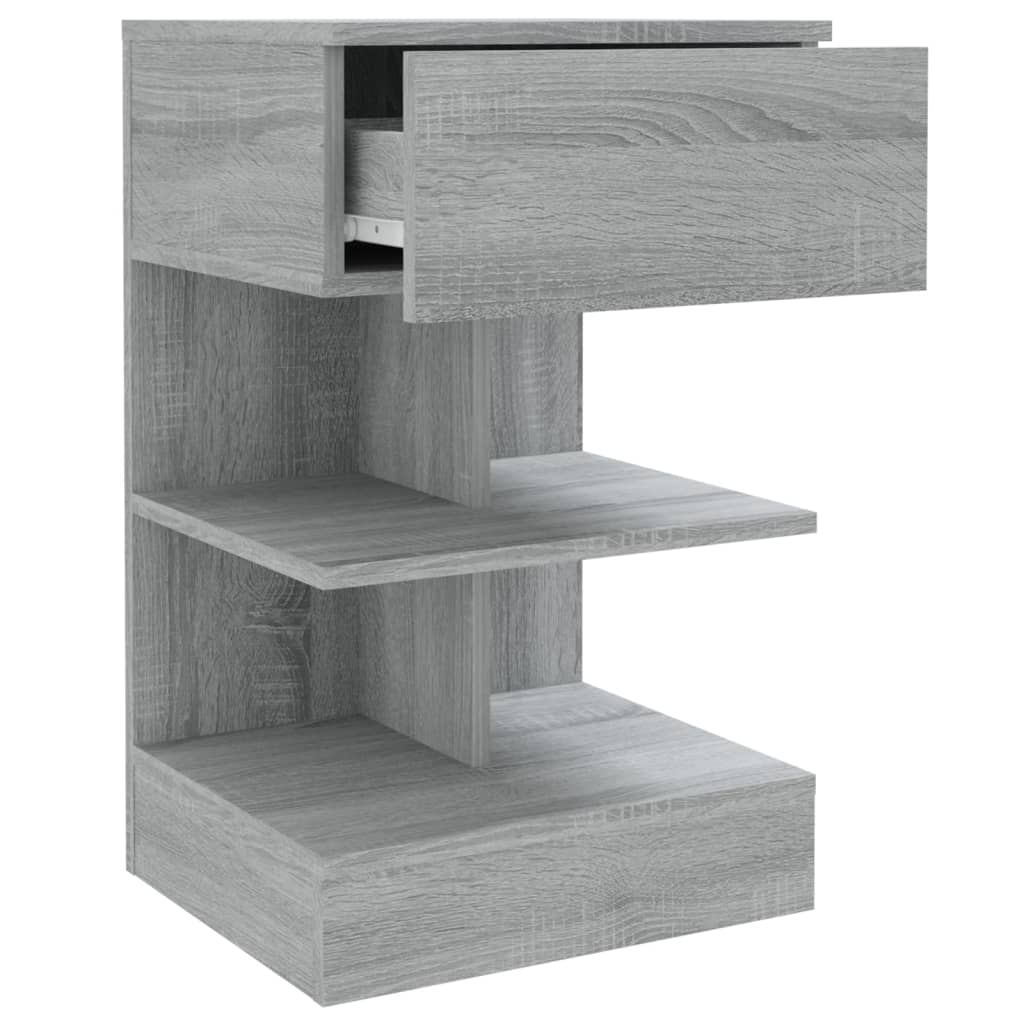 Nachtkastjes 2 st. Grijs Sonoma 40x35x65 cm Engineered Wood