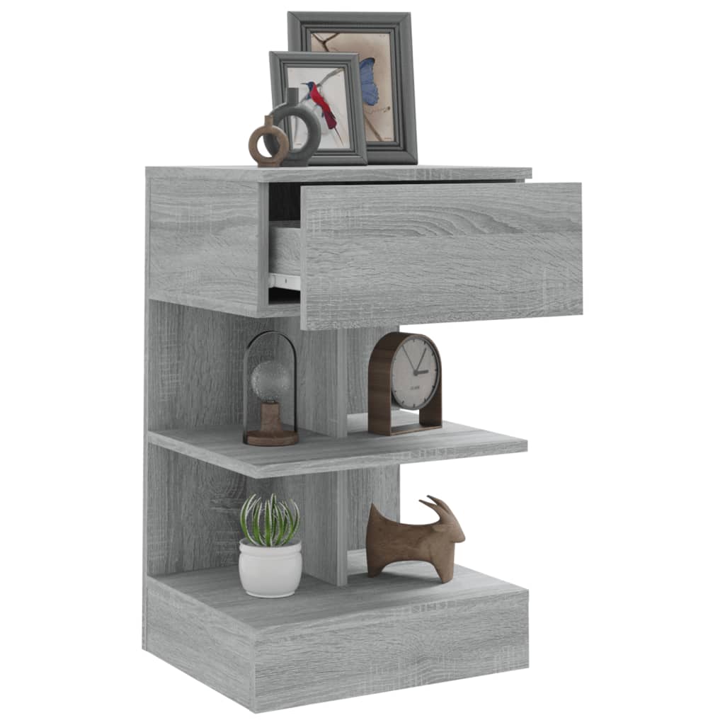 vidaXL Bedside Cabinets 2 pcs Grey Sonoma 40x35x65 cm Engineered Wood