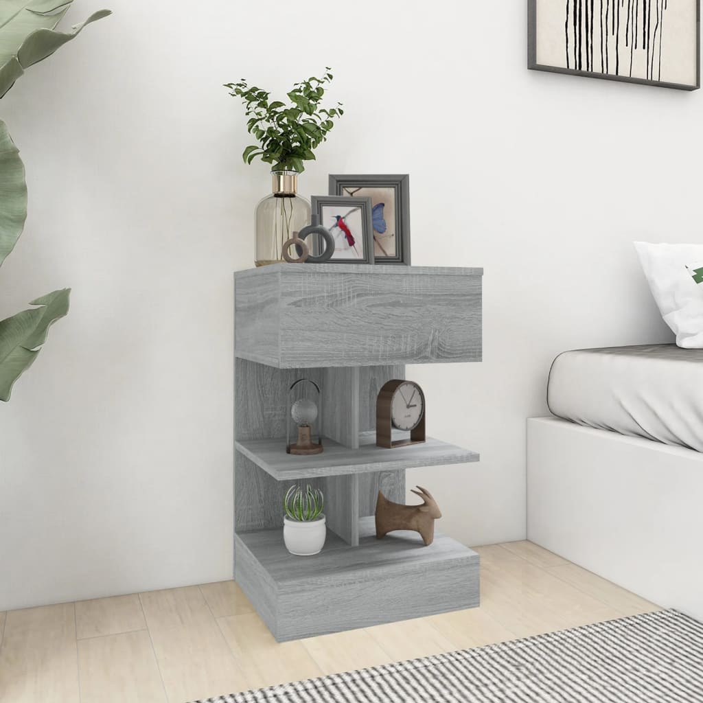 vidaXL Bedside Cabinets 2 pcs Grey Sonoma 40x35x65 cm Engineered Wood