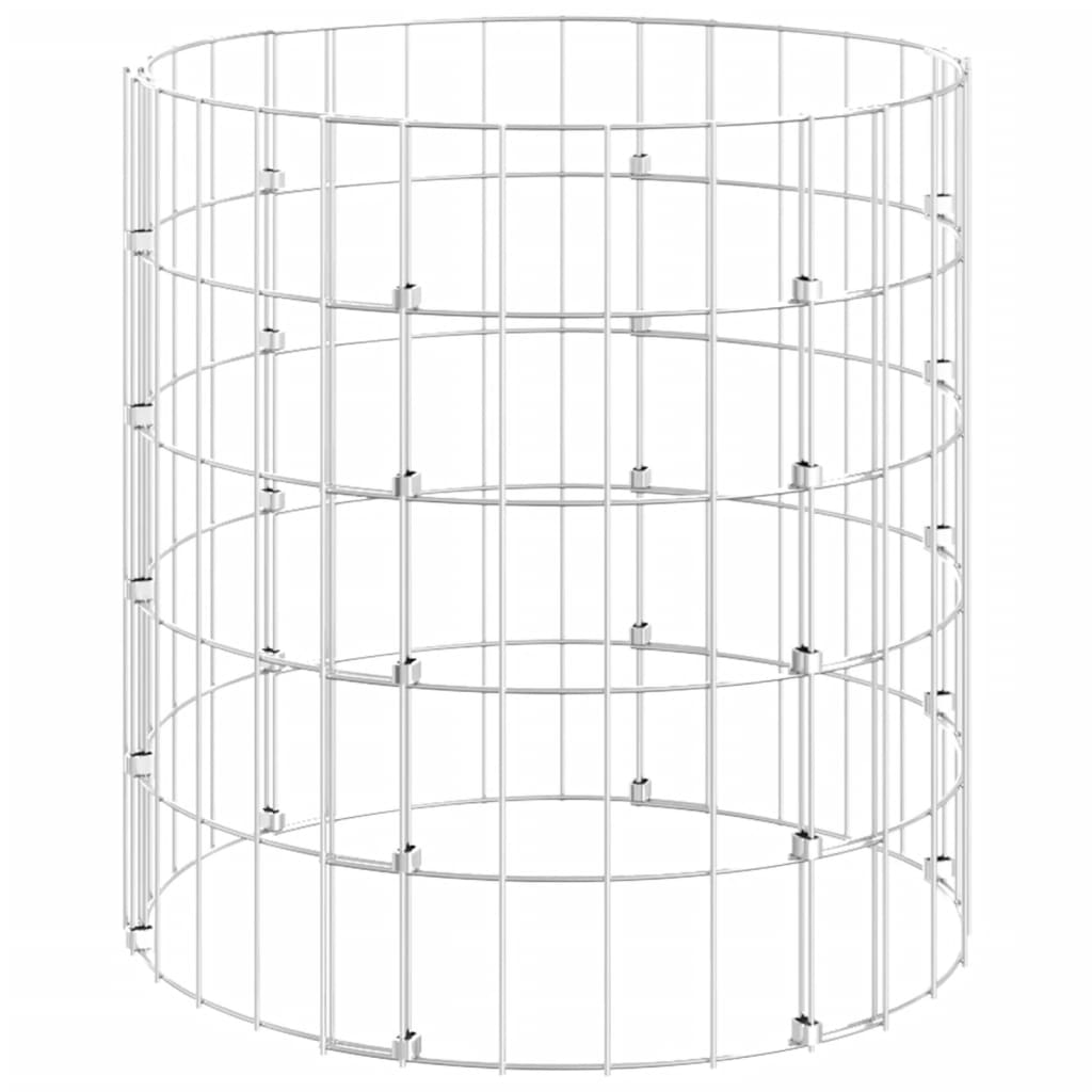 vidaXL Circular Gabion Pole Galvanised Steel Ø50x50 cm