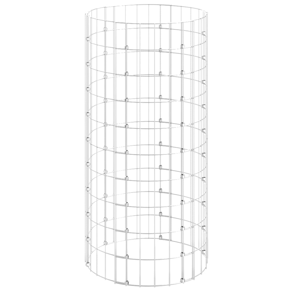 vidaXL Circular Gabion Pole Galvanised Steel Ø50x100 cm