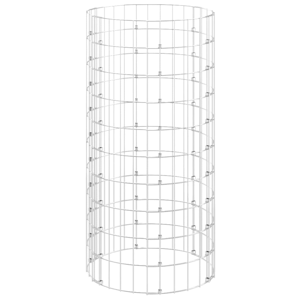 vidaXL Circular Gabion Pole Galvanised Steel Ø50x100 cm