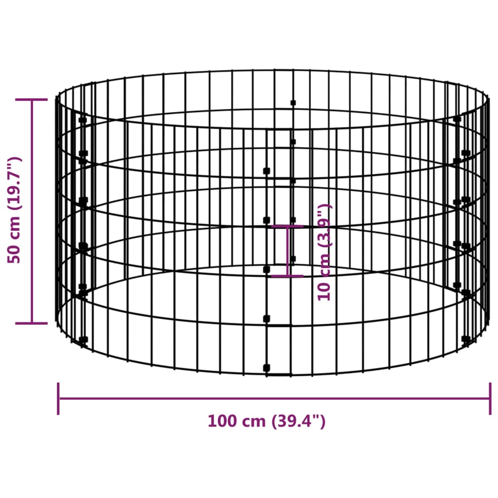 Circular Gabion Pole Galvanised Steel Ø100x50 cm