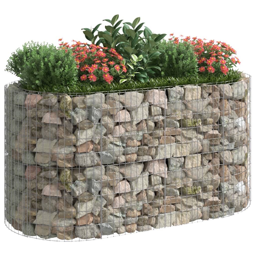 vidaXL Gabion Raised Bed Galvanised Iron 200x100x100 cm