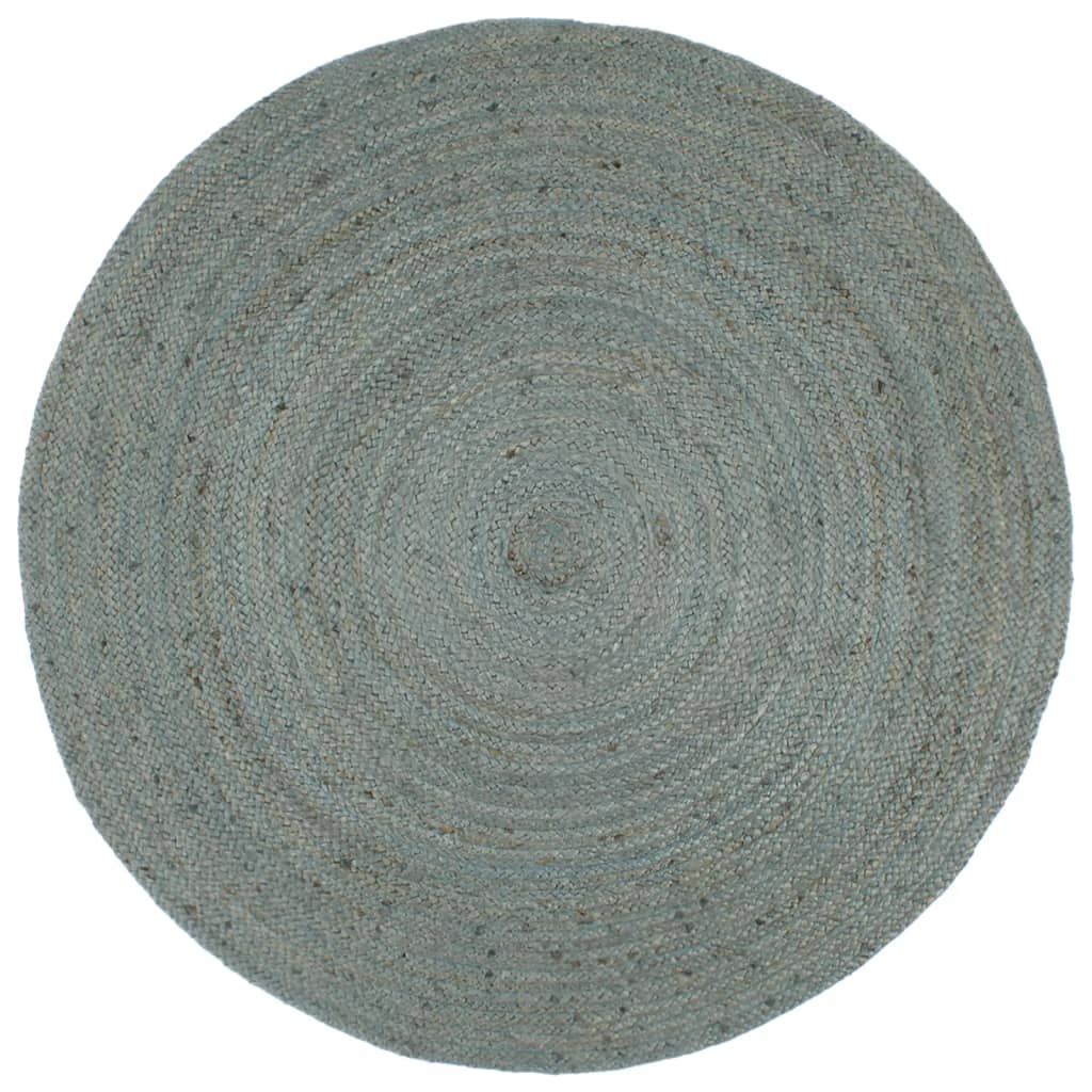 vidaXL Handmade Rug Jute Round 240 cm Olive Green