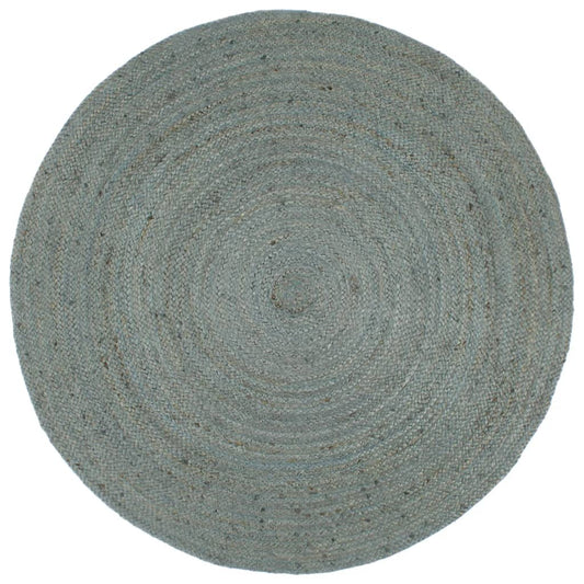 vidaXL Handmade Rug Jute Round 240 cm Olive Green