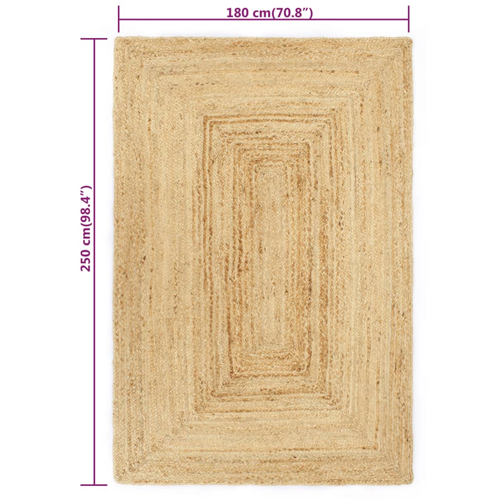 vidaXL Handmade Rug Jute 180x250 cm