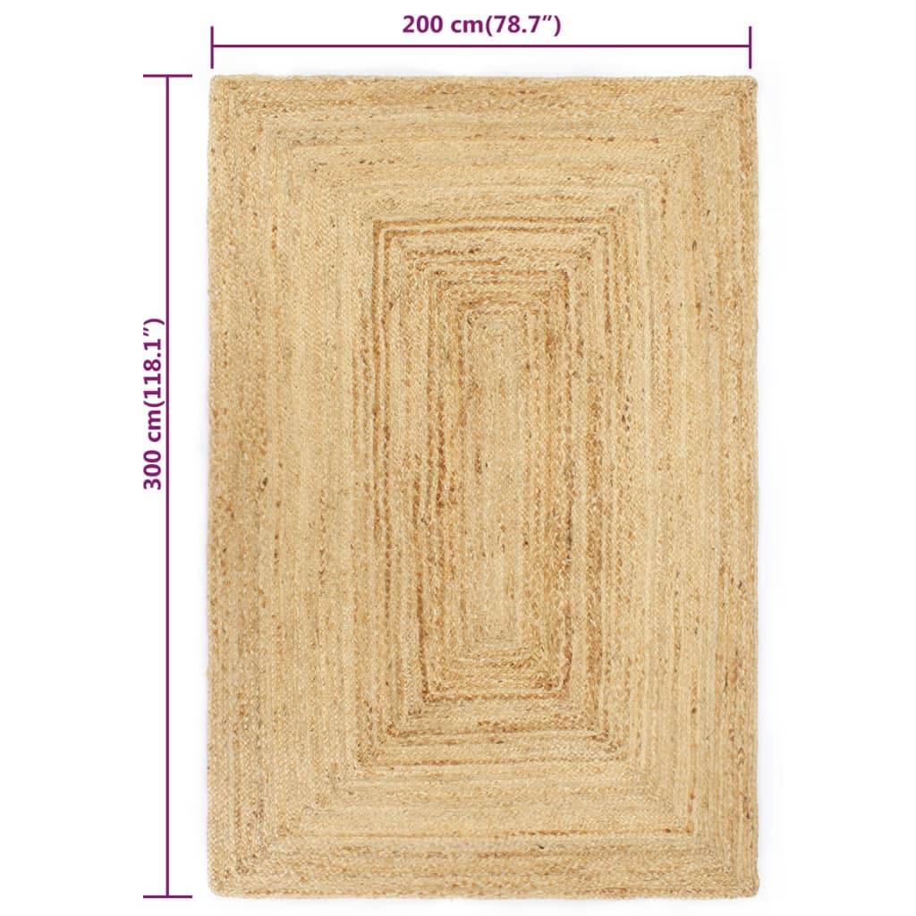 vidaXL Handmade Rug Jute 200x300 cm