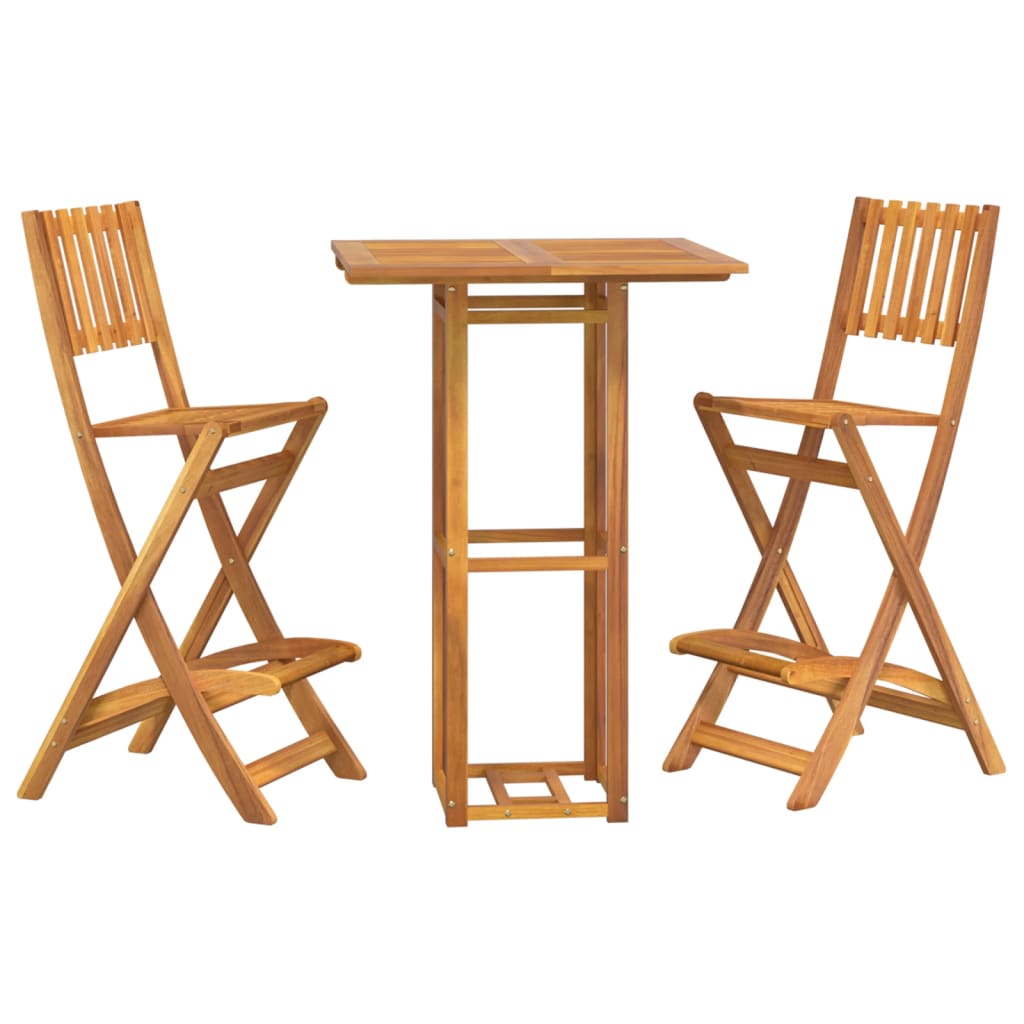 vidaXL 3 Piece Outdoor Bar Set Solid Wood Acacia