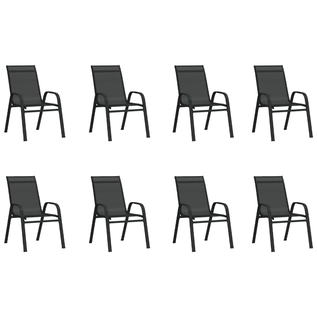 vidaXL 9 Piece Garden Dining Set Black