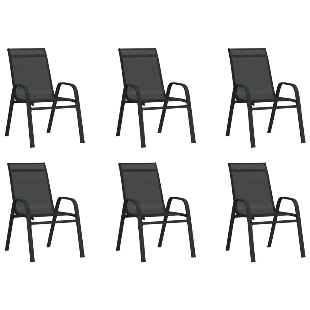 vidaXL 7 Piece Garden Dining Set Black