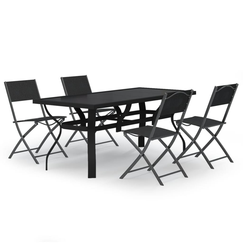 Garden Dining Set | Grey | Powder-coated steel | Standard | Foldable