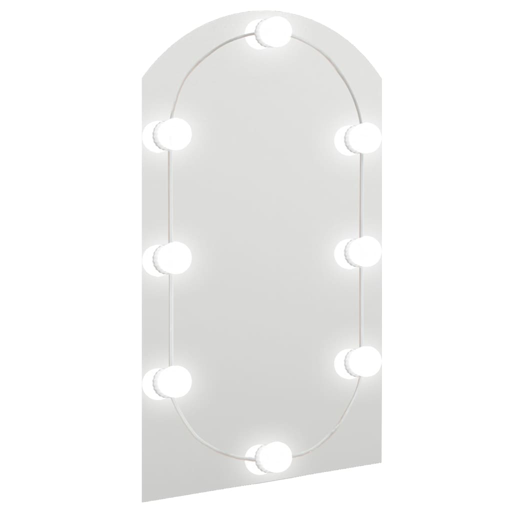 Mirror with LED Lights 70x40 cm Glass Arch