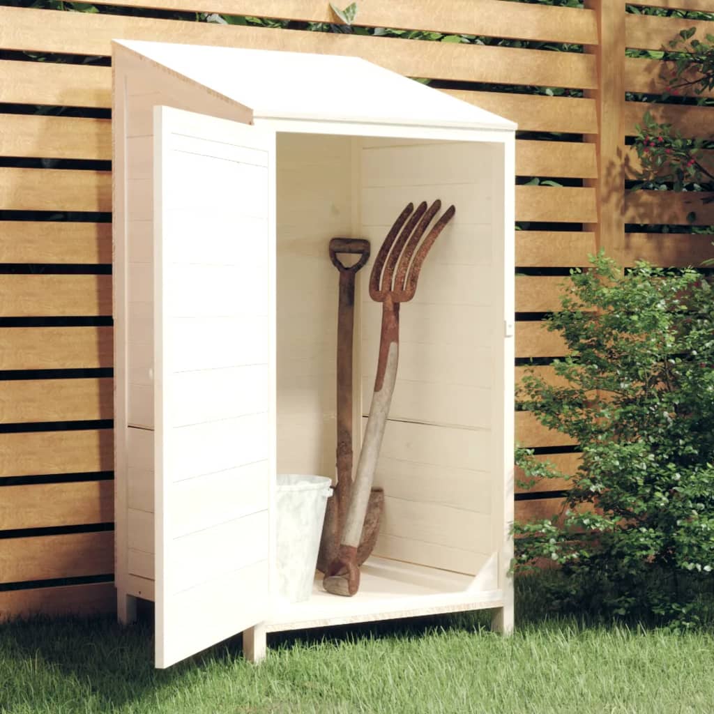 Garden Shed | White | Solid fir wood | Small | Garden Shed | Rectangular