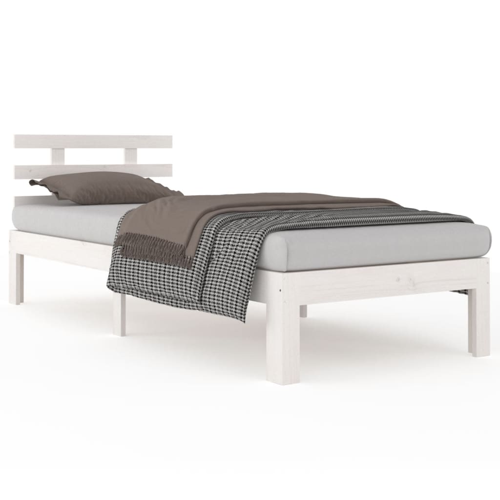 Bed Frame | White | Solid pine wood, Plywood | Small Single | Tough